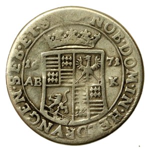 Germany, Mansfeld, 1/3 thaler, 1671 (1746)