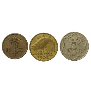Wolne Miasto Gdańsk, zestaw 2-10 fenigów, 1923-1932 (1733)