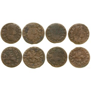 Polonia, set: 4 x scellini di rame (boratini), 1666, Vilnius
