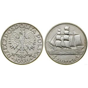 Polonia, 5 zloty, 1936, Varsavia