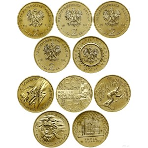 Poland, set of 5 two-zloty coins, 1998, Warsaw