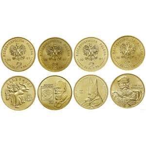 Poland, set of 4 two-zloty coins, 2001, Warsaw