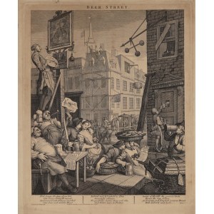[Praise of Beer] William HOGARTH (1697-1764), Beer Street in London, (titled: Beer Street) 1751