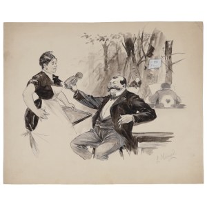 [Szczecin, Kadyny] Ludwig MANZEL (1858-1936), In a Szczecin beer garden, 19th/20th century.