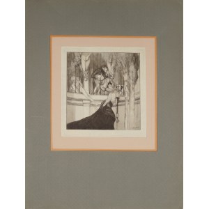 Franz VON BAYROS (1866-1924), pseudonyme : Choisy le Conin, Rêve de plusieurs dames - mari, fille et chien - sous clé, début du 20e siècle.