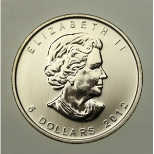Canada, Elizabeth II, 5 dollars 2012 – Maple Leaf, 1 oz. Ag 999 (166)