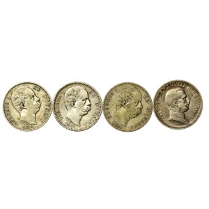 Italy, set of 2 lire, 1881–1915. 4 pieces total. (195)