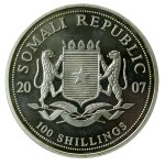Somalia, 100 shillings, 2007 – Elephant, 1 oz. Ag 999 (227)