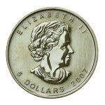 Canada, Elizabeth II, 5 dollars 2007 - Maple Leaf, 1 oz. Ag 999 (230)