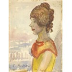 Emil KRCHA (1894-1972), Portret kobiety z profilu