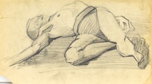 Emilia KNAUSÓWNA (1883-1924), Akt mężczyzny leżącego na plecach