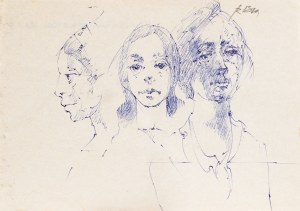 Roman BANASZEWSKI (1932-2021), Szkice popiersia kobiet w różnych ujęciach