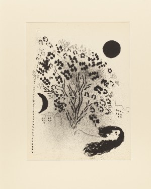 Marc Chagall (1887 Łoźno k. Witebska - 1985 Saint-Paul-de-Vence), Wieczór, 1952