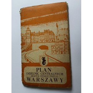MAP OF THE CENTRAL DISTRICTS OF THE CAPITAL CITY OF WARSAW, STATE CARTOGRAPHIC PUBLISHING HOUSE, WARSAW 1955