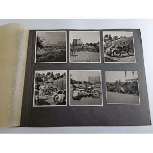 CAR, MOTORCYCLE, MOTOR, CARS, RACING, SET OF 12 PHOTOS ON A CARD FROM AN OLD ALBUM
