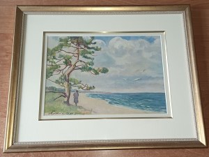 Kazimierz PUCHAŁA (1895-1986), SAMOTNA, akwarela, papier sygn. l. d.: KPuchała, 12660 DARŁÓWEK, 1960 R