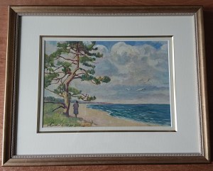 Kazimierz PUCHAŁA (1895-1986), SAMOTNA, akwarela, papier sygn. l. d.: KPuchała, 12660 DARŁÓWEK, 1960 R