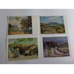 SET OF 9 POSTCARDS: POLISH PAINTINGS BY JÓZEF PANKIEWICZ, PUBLISHED BY RUCH