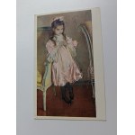 PAINTING: GIRL WITH A PINK BOW BY T. AXENTOWICZ (POSTAGE STAMP)