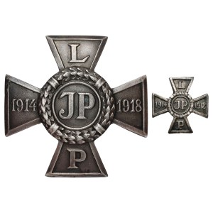 Krzyż Legionowy - w SREBRZE + miniatura - zestaw (2szt)