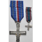 PSZnZ / III RP, Krzyż Pamiątkowy 1 Dywizji Pancernej + miniatura