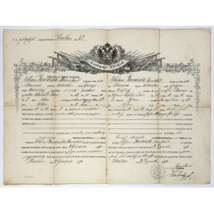 Austro-Węgry / Galicja, Dyplom Odprawa ze Służby Krajowej - Kraków 1874
