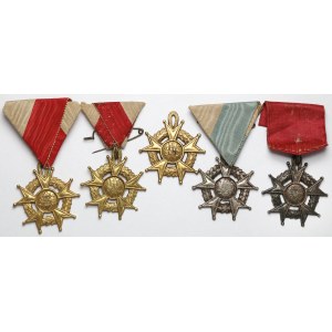 Medale nagrodowe, Zakład Naukowo-Wychowawczego w Chyrowie 1891-1898 - zestaw (5szt)