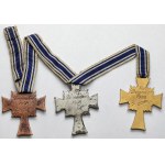 Niemcy, III Rzesza, Krzyże Matki kl. I-III - zestaw (3szt)