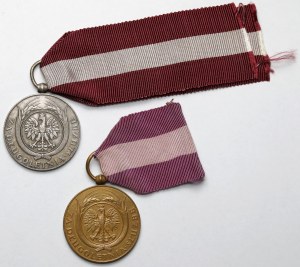 II RP, Medal za Długoletnią Służbę - Brązowy (X) i Srebrny (XX) - zestaw (2szt)