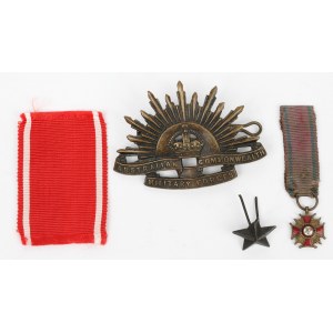 Miniatura Złotego Krzyża Zasługi i inne - zestaw (4szt)