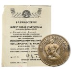 II RP, Odznaka za II Powszechny Spis Ludności 9.XII.1931 + zaświadczenie