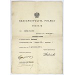Dyplom, Mianowanie na Porucznika Rezerwy w Korpusie Oficerów Żandarmerii 1938