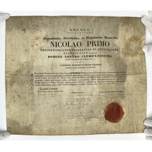 Zabór Rosyjski, Mikołaj I, Dyplom potwierdzający uprawnienia zawodowe farmaceuty 1839