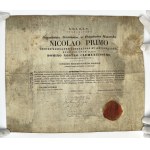 Zabór Rosyjski, Mikołaj I, Dyplom potwierdzający uprawnienia zawodowe farmaceuty 1839