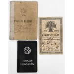 Legitymacja do odznaki, Front Litewsko-Białoruski 1919-1920 + inne dokumenty (3szt)