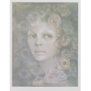 Leonor Fini (1918 Buenos Aires – 1996 Paris), Woman Among Flowers (Femme parmi les fleurs), circa 1970/1979