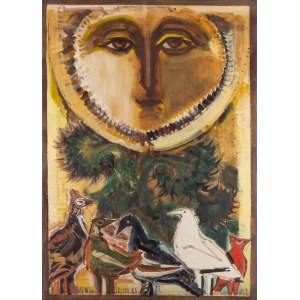 Jadwiga Trzcińska (1933 Warsaw – 2005 Kielce), Pigeons in the Sun, 1965