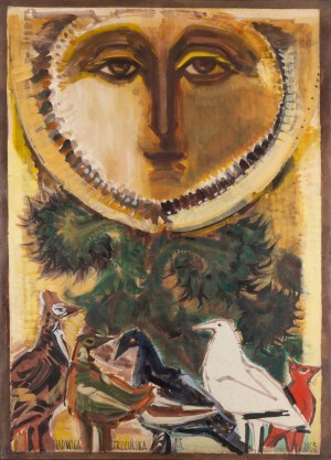 Jadwiga Trzcińska (1933 Warszawa - 2005 Kielce), Gołębie pod słońcem, 1965