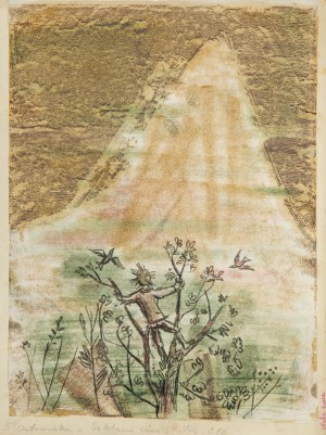 Adam Marczyński (1908 Kraków - 1985 Kraków), „Szklana góra” Bronisławy Ostrowskiej, ilustracja do baśni ze zbioru „Woda żywa”, 1958
