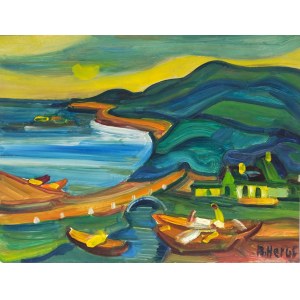 Bohumír HEROT (1914–1976), Lode na pobreží mora, okolo roku 1950