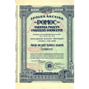 POMOC Agricultural Machinery and Tools Factory, 5,000-mark campaign, Łowicz 1921