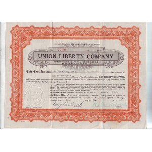 Union Liberty Co, akcia v hodnote 10 $ z roku 1920.