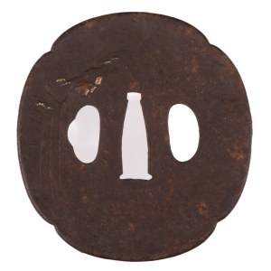 Żelazna Tsuba z Okresu Edo (1603-1868), Japonia, Chiński Krajobraz