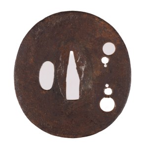 Železná tsuba z obdobia Edo (1603–1868), Japonsko, tykva