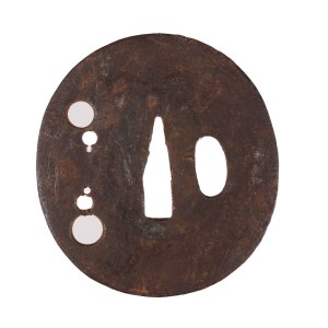 Železná tsuba z obdobia Edo (1603–1868), Japonsko, tykva
