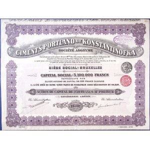 Konstantinovka Portland Cement, 250 francs per share, 1913