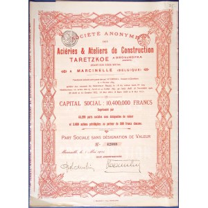 Acieries &amp; Ateliers de Construction Taretzkoe Donetz, common stock, 1924