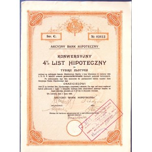 Banque hypothécaire par actions, 4 % LH série C pour 1 000 zł, 1926.
