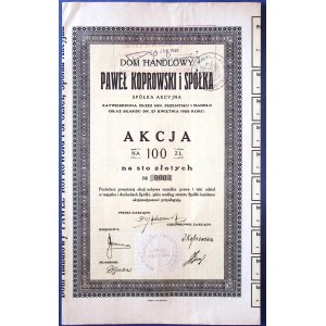 Paweł Koprowski &amp; Co., Department Store, 100 zł share No. 3