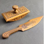 Hutsul desk set. Letter opener and letter opener. Hutsul region, early 20th century.
